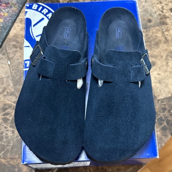Birkenstock Blue Suede Clogs - Picture 4 of 7